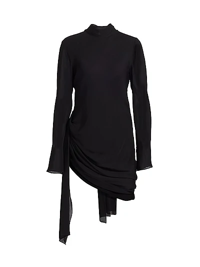 Raina Silk Draped Minidress