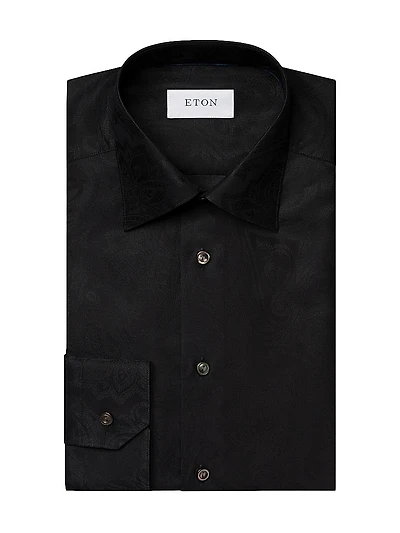 Contemporary-Fit Floral Jacquard Shirt