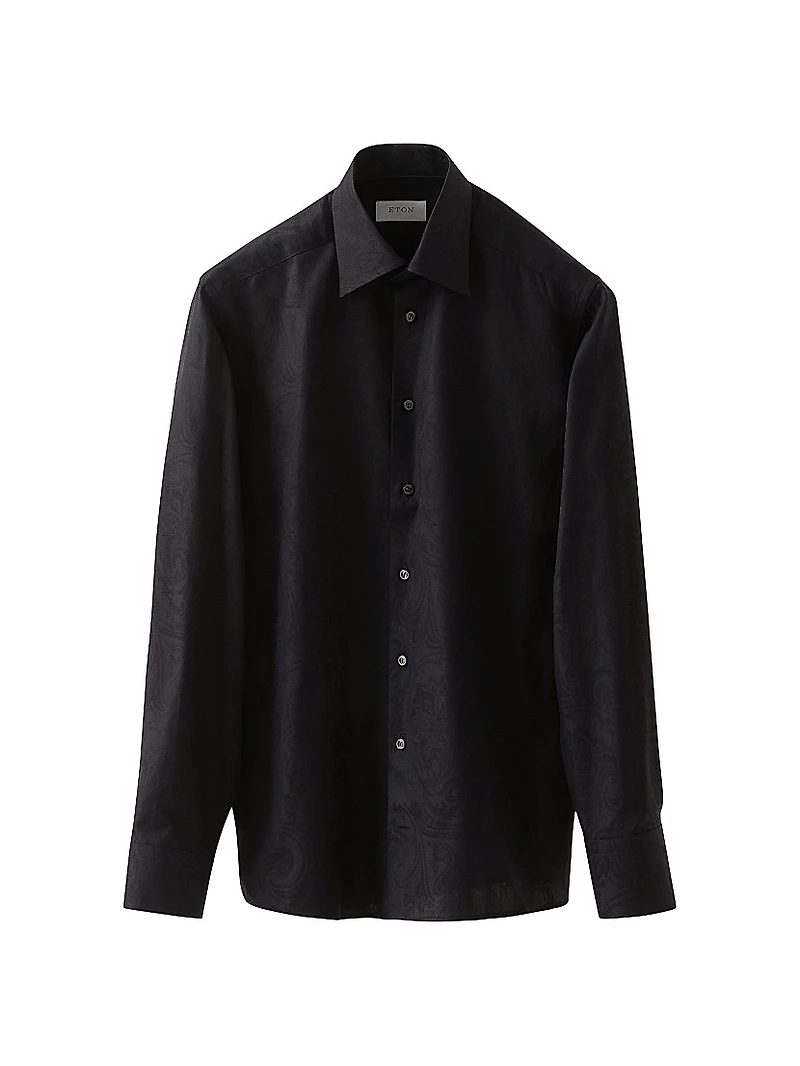 Contemporary-Fit Floral Jacquard Shirt