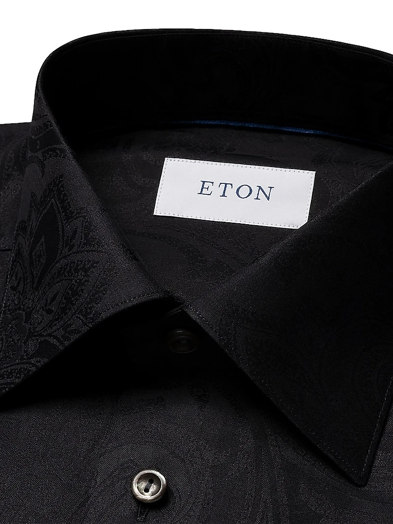 Contemporary-Fit Floral Jacquard Shirt