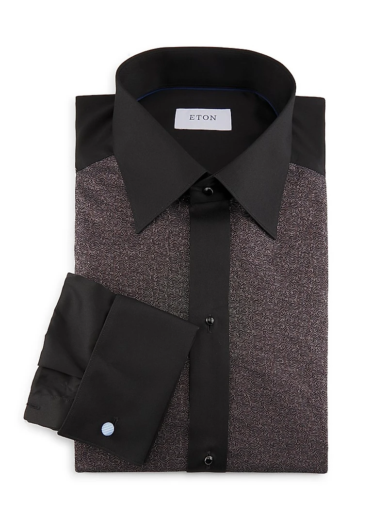 Slim-Fit Striped Cotton Evening Shirt