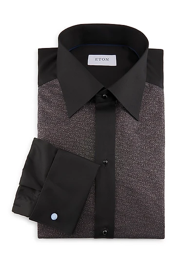 Slim-Fit Striped Cotton Evening Shirt