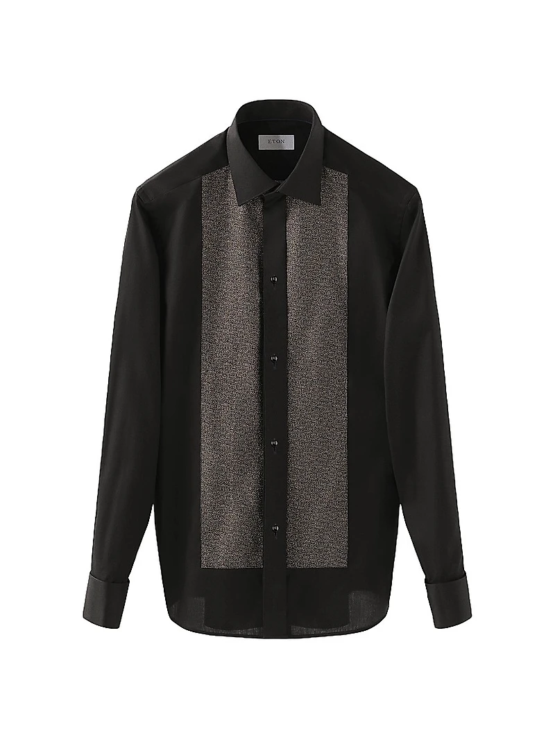 Slim-Fit Striped Cotton Evening Shirt