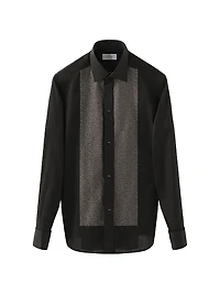 Slim-Fit Striped Cotton Evening Shirt