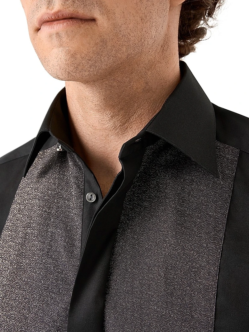 Slim-Fit Striped Cotton Evening Shirt