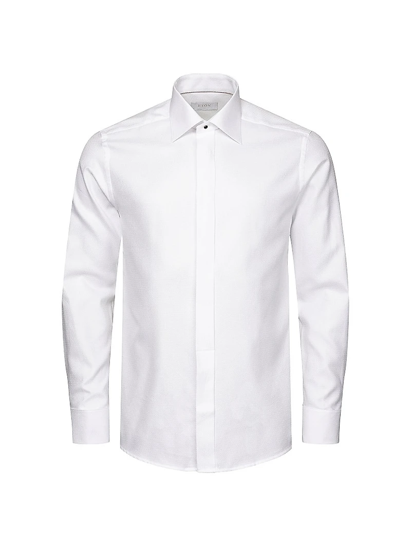 Contemporary-Fit Semi Solid Dobby Shirt