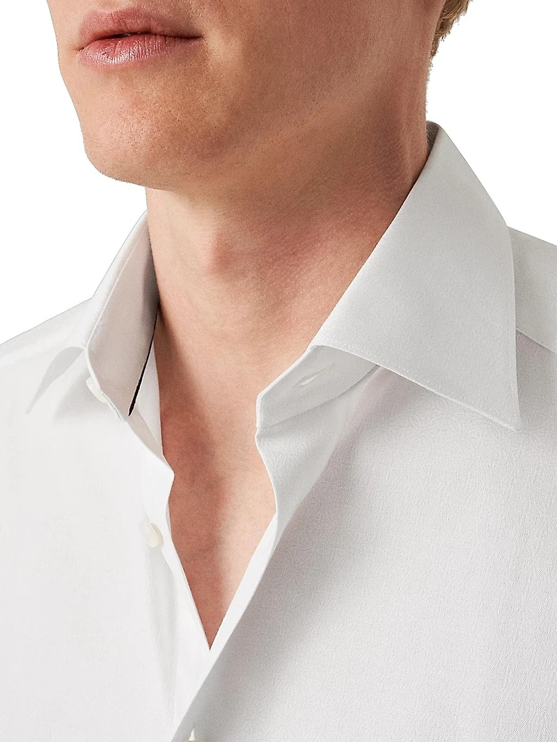 Geometric Jacquard Slim-Fit Shirt