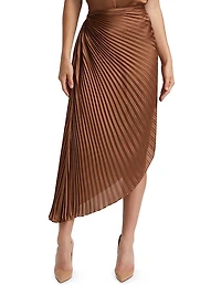 Odelia Asymmetric Pleated Skirt