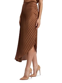 Odelia Asymmetric Pleated Skirt