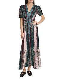Lea Paisley Silk Maxi Dress
