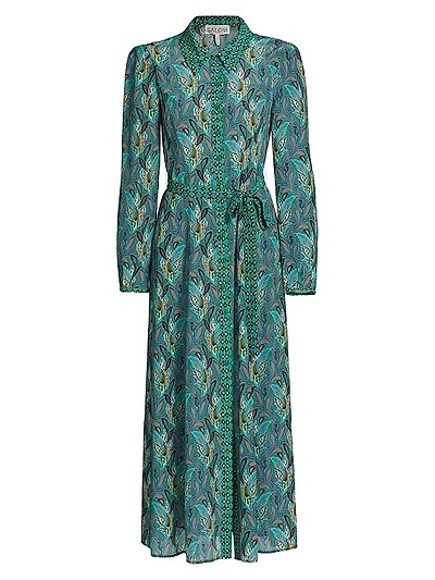 Vanessa-B Silk Tie-Waist Midi-Dress
