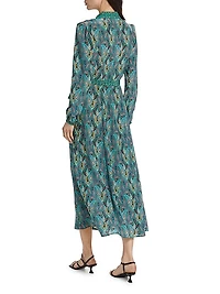 Vanessa-B Silk Tie-Waist Midi-Dress