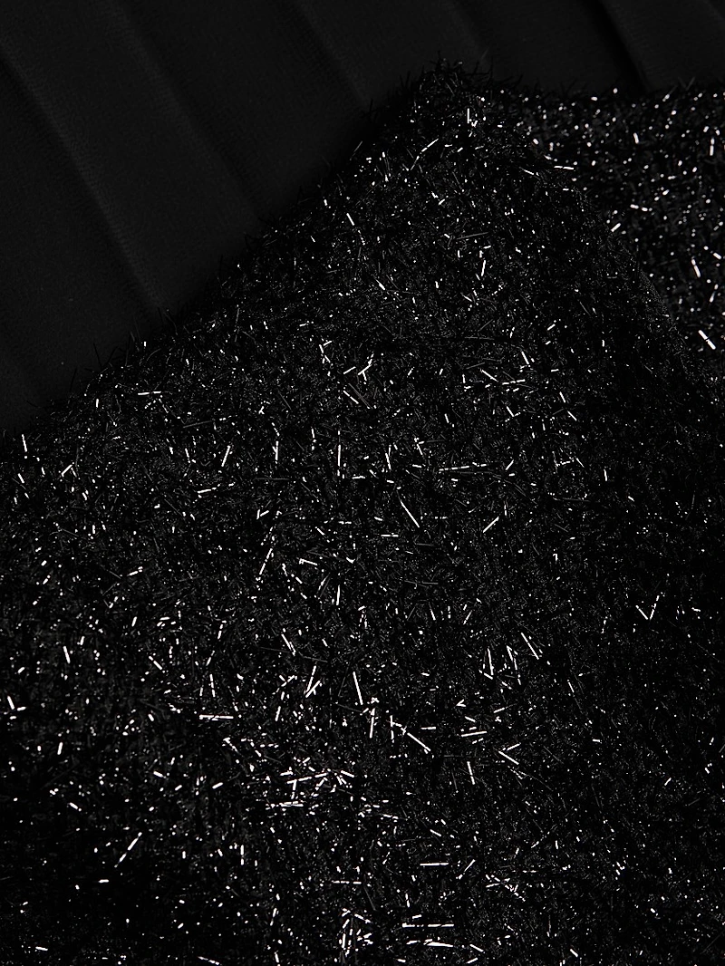 Tinsel Bouclé Chiffon Midi-Dress