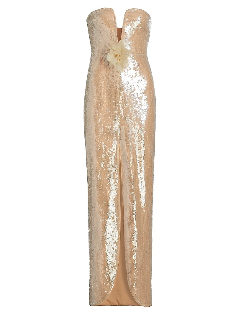 Sequined Column Gown