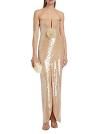 Sequined Column Gown