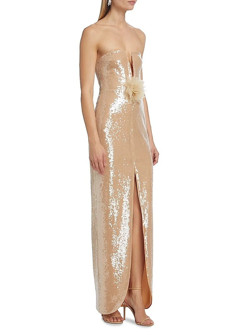 Sequined Column Gown