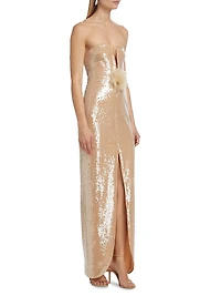 Sequined Column Gown