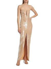 Sequined Column Gown