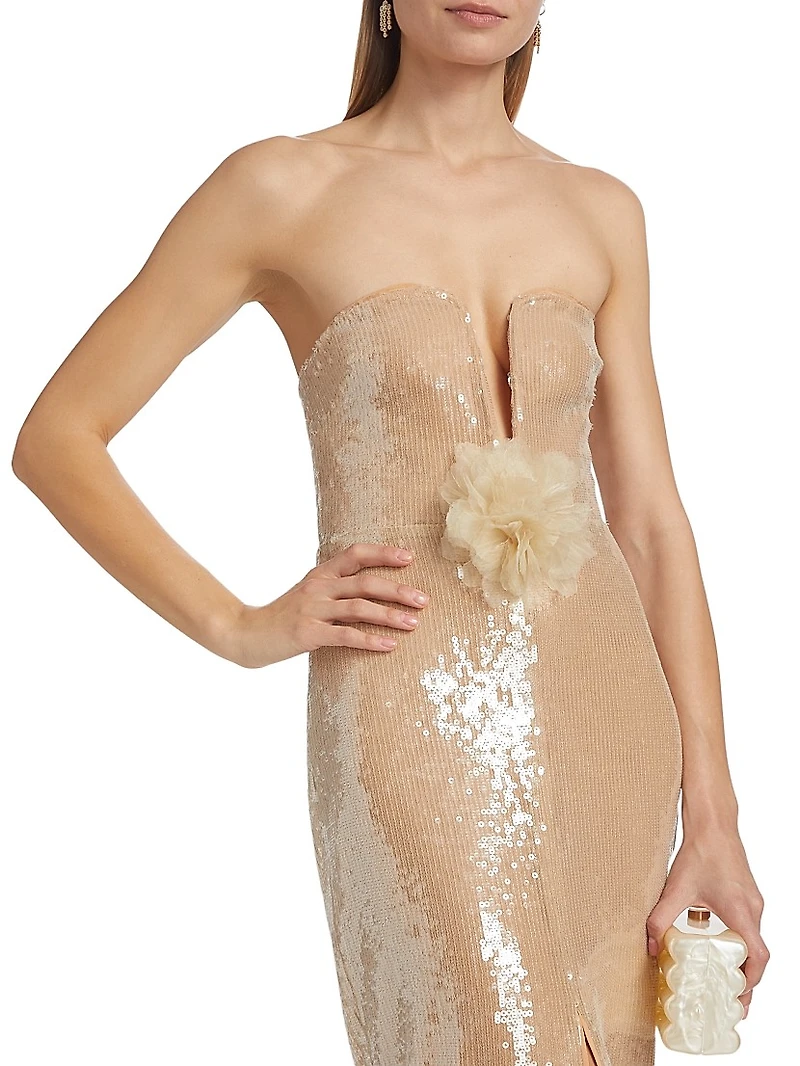 Sequined Column Gown