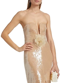 Sequined Column Gown