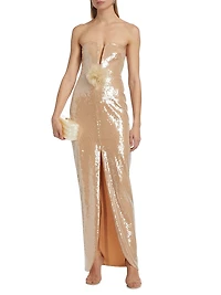 Sequined Column Gown