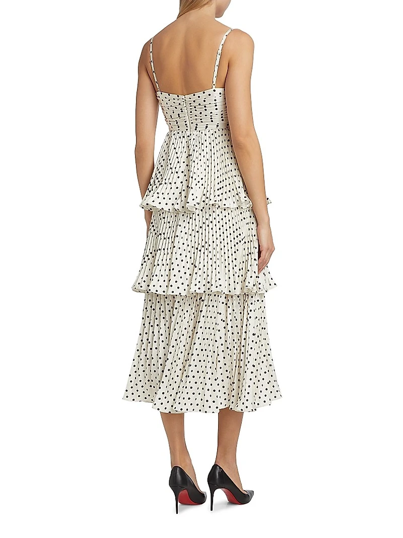 Polka Dot Tiered Midi-Dress