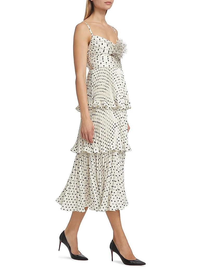 Polka Dot Tiered Midi-Dress
