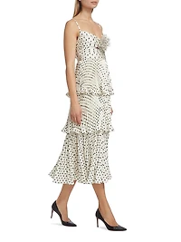 Polka Dot Tiered Midi-Dress