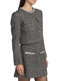 Herringbone Embellished Blazer