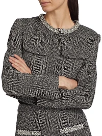 Herringbone Embellished Blazer