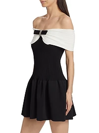 Bow Off-the-Shoulder Minidress