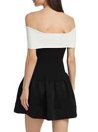 Bow Off-the-Shoulder Minidress