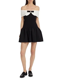 Bow Off-the-Shoulder Minidress