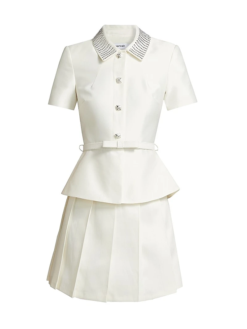 Diamante Taffeta Peplum Minidress