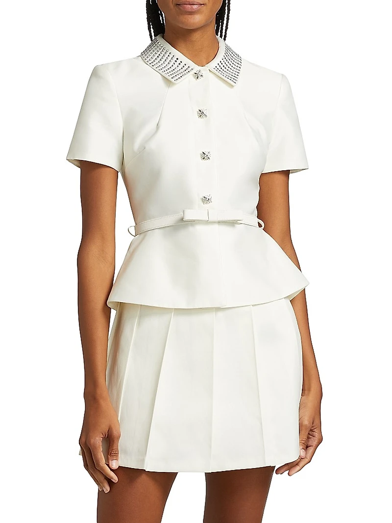 Diamante Taffeta Peplum Minidress