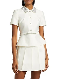 Diamante Taffeta Peplum Minidress