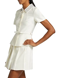 Diamante Taffeta Peplum Minidress