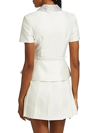 Diamante Taffeta Peplum Minidress