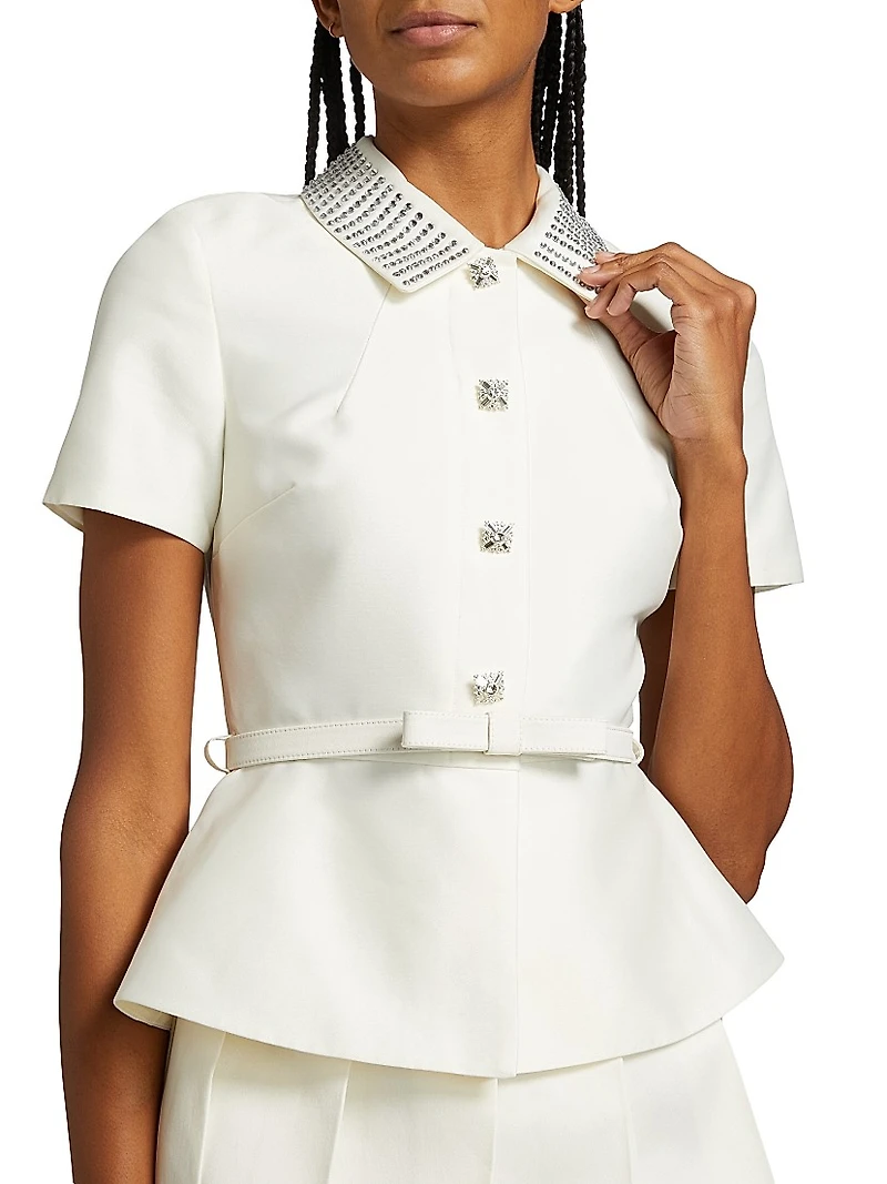 Diamante Taffeta Peplum Minidress