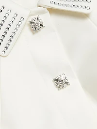 Diamante Taffeta Peplum Minidress