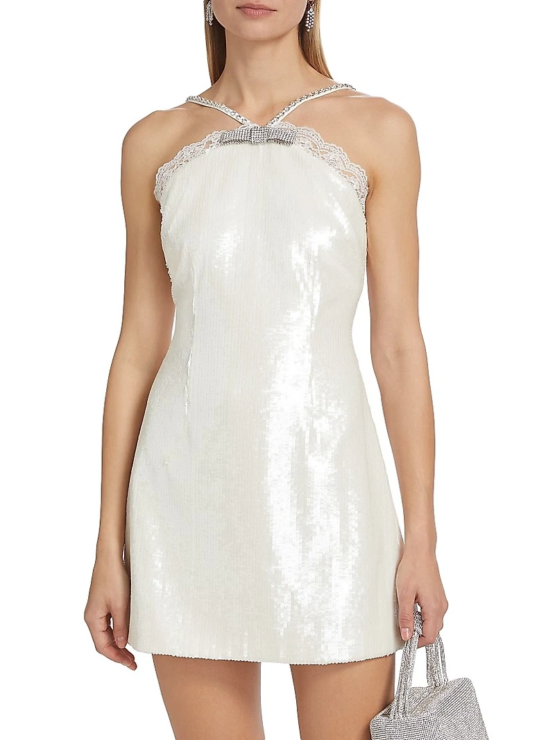 Sequined Halter Minidress