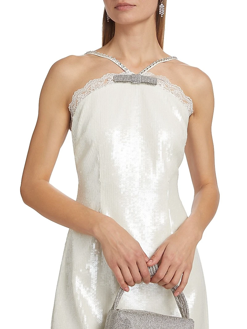 Sequined Halter Minidress