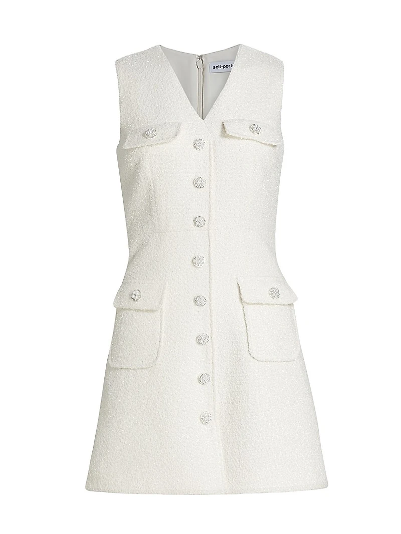 Bouclé V-Neck Minidress