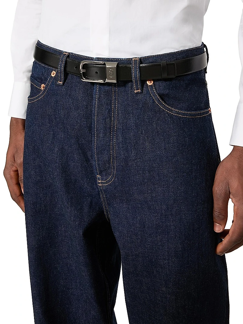 Mini VLogo Signature Calfskin Leather Belt 25MM