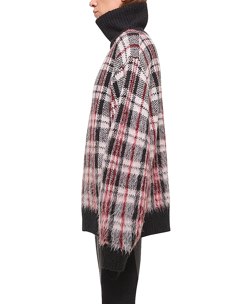Plaid Turtleneck Sweater