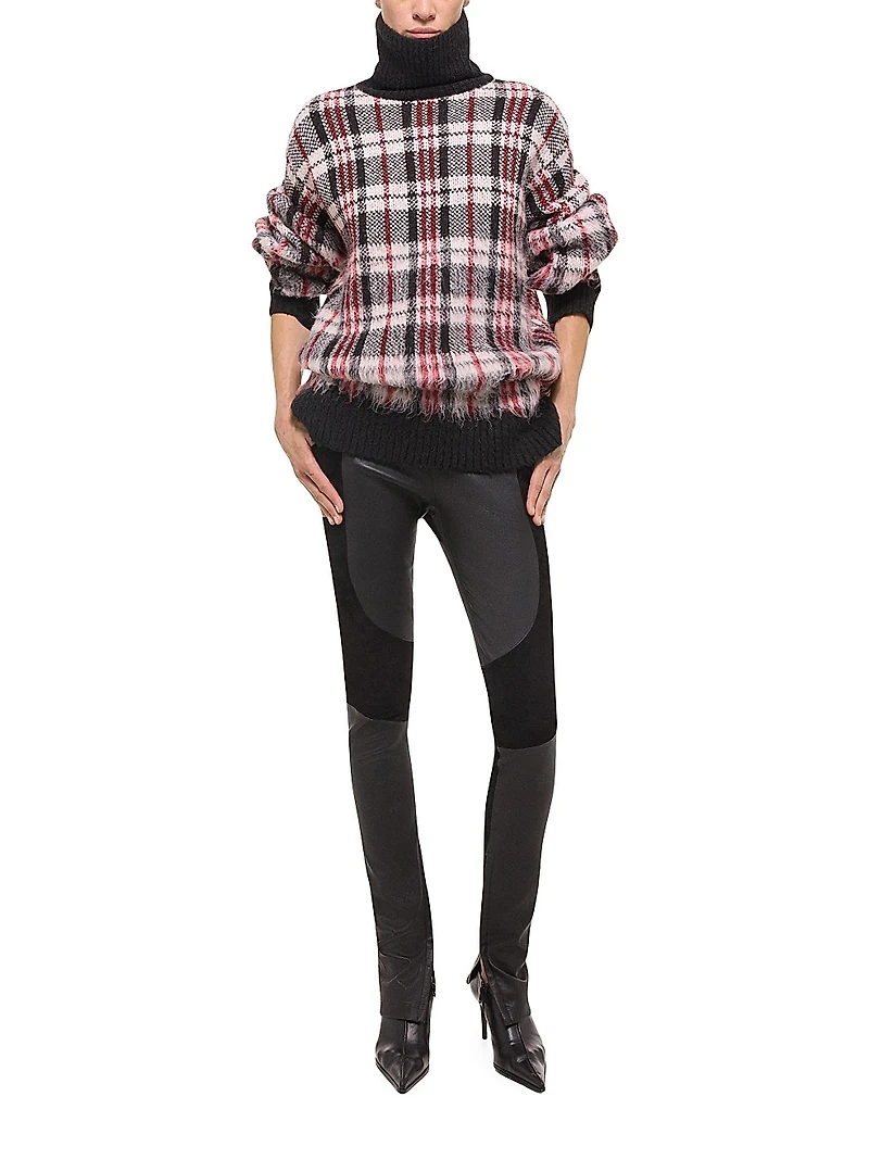 Plaid Turtleneck Sweater