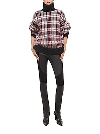 Plaid Turtleneck Sweater