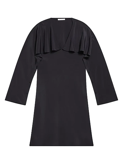 Draped Scarf Silk Dress