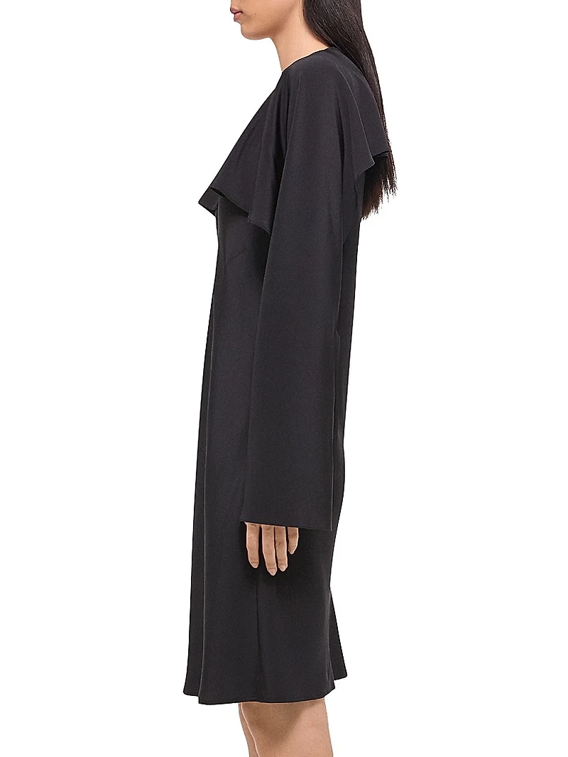 Draped Scarf Silk Dress