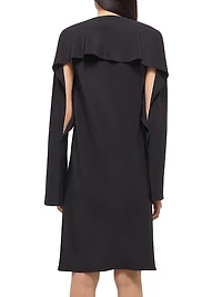 Draped Scarf Silk Dress